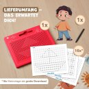Magnetspiel für Kinder - rot - Magnet Zaubertafel groß mit Kugeln und Stift - Magnettafel - Zeichentafel